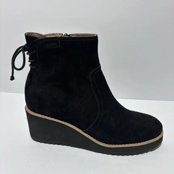 Earth Women’s Calia, Black Wedge Booties, Size 9 M - Picture 1 of 6